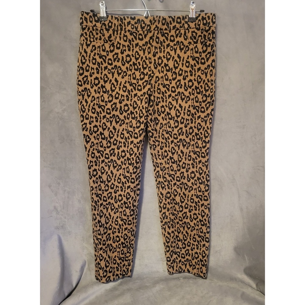 Banana Republic Sloan Brown Black Animal Print Slim Ankle Pants Women's 10